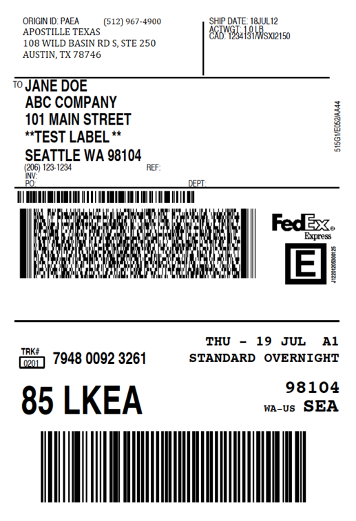 Fedex Return Label Example